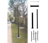 Poste de cámara solar ajustable con soporte de montaje y protección contra rayos para montaje en tierra de vigilancia de seguridad al aire libre