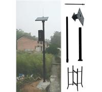 Poste de cámara solar ajustable con soporte de montaje y protección contra rayos para montaje en tierra de vigilancia de seguridad al aire libre