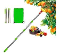 Poste de de frutas - Recolector telescópico, agarrador de acero inoxidable | Alcanzador de árboles extensible, recolector de frutas ligero, herramienta de recolección de huertos duradera para