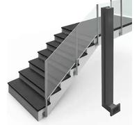 Poste De Esquina/Centro De Abrazadera De Vidrio De Montaje Lateral, Columnas De Balaustrada De Acero Inoxidable Para Paneles De Vidrio/Madera/Plástico De 3/10-1/2 Pulg., Barandilla Moderna Para Escal