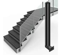 Poste De Esquina/Centro De Abrazadera De Vidrio De Montaje Lateral, Columnas De Balaustrada De Acero Inoxidable Para Paneles De Vidrio/Madera/Plástico De 3/10-1/2 Pulg., Barandilla Moderna Para Balcó