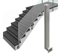 Poste De Esquina/Extremo De Abrazadera De Vidrio De Montaje Lateral, Columnas De Balaustrada De Acero Inoxidable Para Paneles De Vidrio, Madera Y Plástico De 3/10 A 1/2 Pulg., Barandilla Moderna Para