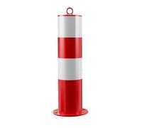 Poste de estacionamiento de seguridad reflectante, 2 bolardos de control de tráfico duraderos con pernos de anclaje, barreras de advertencia de alta visibilidad para mayor seguridad y seguridad