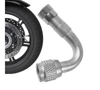 Poste de extensión de válvula de neumático, adaptador de 90 grados, extensor de válvulas de metal, conector de neumático de aire con diseño de curva en ángulo, herramienta de inflado fácil para