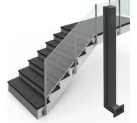 Poste De Extremo/Centro/Esquina De Abrazadera De Vidrio De Montaje Lateral, Columnas De Balaustrada De Acero Inoxidable Para Paneles De Vidrio, Madera Y Plástico De 3/10 A 1/2 Pulg., Barandilla Moder