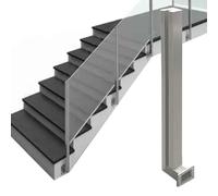 Poste De Extremo/Centro/Esquina De Abrazadera De Vidrio De Montaje Lateral, Columnas De Balaustrada De Acero Inoxidable Para Paneles De Vidrio, Madera O Plástico De 3/10 A 1/2 Pulg., Barandilla Moder