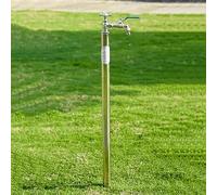 Poste de grifo exterior de acero inoxidable 304 - Columna de agua vertical cilíndrica para jardín, grifo de hidrante de suelo para riego de césped y fuente decorativa