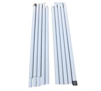 Poste de hierro para toldo de 19 mm x 230 cm para tiendas de campaña al aire libre, tienda de campaña de 10 secciones, con almacenamiento plegable compacto de 50 cm, color gris, paquete de 2