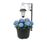 Poste de lámpara solar con maceta, decoración estable e impermeable, suave y cálida, para exteriores, para jardín, puerta trasera, patio, parque, césped, balcón, patio, , porche delantero