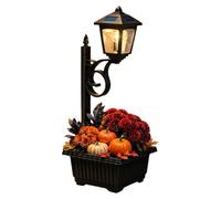 Poste de lámpara solar con macetero 2 en 1 para exteriores con poste solar | Maceta de luces decorativas para patio, porche, jardín, terraza, césped, balcón, camino, apartamento