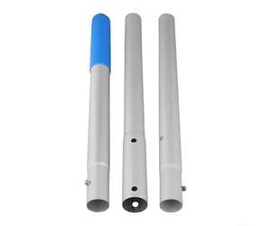 Poste de limpieza de piscina de aleación de aluminio, poste desmontable de 3 secciones con estructura gruesa y agarre mejorado para mantenimiento de piscinas y uso al aire libre, blanco y azul (barra
