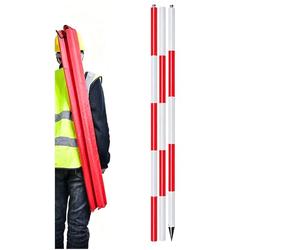 Poste de medición y Varilla niveladora de Aluminio Ligero de 2/3/5 Metros para levantamientos topográficos, Trabajos Viales y medidor de Profundidad de pozos de Agua con Marcas Roj