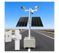 Poste De Montaje Para Cámara Con Panel Solar Móvil - Poste De Vigilancia Cctv Ajustable De 6 A 13 Pies Con 4 Ruedas Giratorias Y Caja De Almacenamiento Con Cerradura Para Seguridad Exterior, Poste De