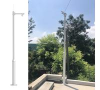 Poste de Montaje para cámara de videovigilancia CCTV para Control de tráfico, Poste de alumbrado Ajustable de 1,8 a 5,8 Metros con Soporte y pararrayos, Sistema de Seguridad con Brazo Simple