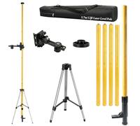 Poste de nivel láser ajustable, poste telescópico de 12 pies con trípode para láseres giratorios y láseres de línea, poste de montaje láser con rosca de 1/10.2 cm-20 y adaptador de 5/20.3 cm-11, bolsa