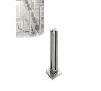 Poste de panel plateado, barandilla de escalera, juego de montaje de riel base de vidrio templado para vidrio templado de 10/12 mm de grosor, ideal para jardín, camino y terraza (tipo 3,75 cm)