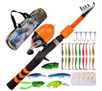 Poste de para niños pequeños, caña de Pescar para los | Cómodo Juego de portátil,Monos de caña de Pescado y Carrete Resistentes al Desgaste para Acampar, Senderismo, Rando