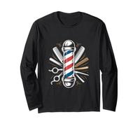 Poste de Peluquero con Tijeras y diseño de Peine Manga Larga