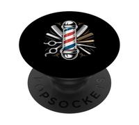 Poste de Peluquero con Tijeras y diseño de Peine PopSockets PopGrip Adhesivo