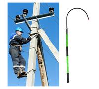 Poste de rescate de emergencia con gancho para el cuerpo, resistente, portátil, de alto voltaje, seguridad eléctrica, gancho para salvar vidas, barra de tracción de fibra de vidrio no conductora para
