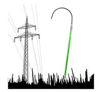 Poste de rescate de emergencia para descargas eléctricas, gancho de rescate aislado de alto voltaje con postes largos, varilla aislada con gancho de apertura de 45,7 cm para bomberos y electricistas