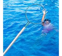 Poste de rescate retráctil de aluminio para piscina y seguridad de emergencia en piscinas, parques acuáticos y playas