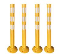 poste de seguridad, Columna de advertencia amarilla 31,5" for obras viales, seguridad en estacionamientos y control multitudes el tráfico(A,4pcs)