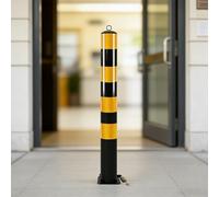 Poste de seguridad de 99 cm con cerradura, poste de seguridad de acero extraíble con reflectante nocturno, conjunto de postes de control de multitudes, para garajes, escaparates