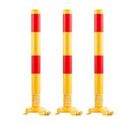 Poste de Seguridad de Tubo de Acero con Resorte, Barrera de estacionamiento Amarilla con Cinta Reflectante, barreras de Entrada, bolardo de tráfico metálico para estacion