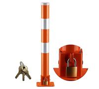Poste de seguridad for entrada garaje, bolardo plegable con cerradura for plaza aparcamiento, 4 pernos anclaje gratuitos for zonas tráfico intenso