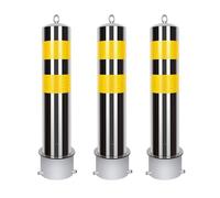 Poste de seguridad for entradas vehículos, control tráfico y - Bolardo alta resistencia(Silver (3pcs),11.4cm/4.5in)