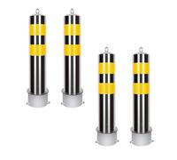 Poste de seguridad for entradas vehículos, control tráfico y - Bolardo alta resistencia(Silver (4pcs),11.4cm/4.5in)