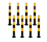 Poste de seguridad para estacionamiento, barrera con orificios para cadena, bolaento en entrada, poste de seguridad para zonas de tráfico vulnerable, entradas de vehículos, 75 cm, 8 unidades