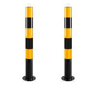 Poste de seguridad para estacionamiento, barrera con orificios para cadena, bolanto en entrada, poste de seguridad para zonas de tráfico vulnerable, entradas de vehículos, 75 cm (2 unidades)