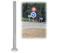 Poste de señal de tráfico resistente, acero galvanizado para calle, patio, patio y seguridad (base cuadrada, 150 cm)