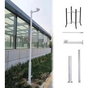 Poste de soporte enterrado para montaje de cámara de seguridad, kit de barra de vigilancia solar resistente para parques industriales, 15 pies de altura