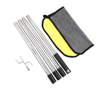 Poste de vacío de acero inoxidable para piscina, gancho de limpieza telescópico de 1,2 m/1,6 m con red de skimmer para piscinas sobre el suelo