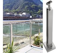 Poste de vidrio de acero inoxidable 304 for piscina, terraza y cubierta: de barandilla de altura ajustable de 61 a 145 cm.(Shallow Grey,Height 60cm)