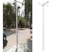 Poste de vigilancia para cámara, Poste para cámara de Seguridad Exterior, Soporte para Todo Tipo de Clima con estaca y 4 Soportes, Poste Ajustable de 3 m (9,8 pies) para una Mayor protección