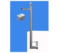 Poste de vigilancia para cámaras, Poste de Montaje para cámaras de vigilancia Exterior de 120 cm, Soporte Ajustable para estacionamientos, Patios y muros - Solución de Seguridad Duradera y