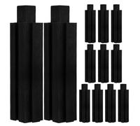 Poste Elevador para Jardinera 12 Piezas de Plástico Negro | Esquinas Modulares Entrelazables, Soporte para Apilado en Varios Niveles, Recambio sin Cambiar el Conjunto