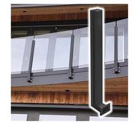 Poste final de barandilla de vidrio de montaje lateral 304SS - Abrazadera for paneles de 10-12 mm - Ideal for balcones y escaleras(110cm/43.3in Right End Post)