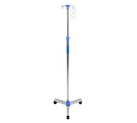 Poste IV, Postes de Soporte IV de Acero Inoxidable Soporte de Infusión Portátil Soporte de Bolsa IV con 4 Ganchos, 3 Ruedas, Altura Ajustable, Soporte de Bolsa de Goteo Portátil para Hospital Y Hogar