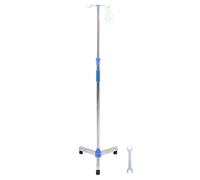 Poste IV, Soporte Telescópico de Acero Inoxidable con Ruedas IV, Soporte Portátil para Infusión, Soporte para Bolsa IV con 2 Ganchos, 3 Ruedas, Altura Ajustable, Soporte Portátil para Bolsa de Goteo