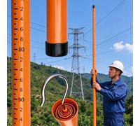 Poste Medición Alto Voltaje, Varillas Rango Inspección Varilla Grado Uso | Varilla Telescópica Aislada Para Medir Altura, Regla Torre Construcción/electricista/línea Eléctrica(Set of 3,15m/49.2ft)