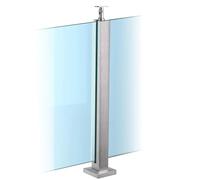 Poste para balaustrada de vidrio en acero inoxidable 304, con soportes superiores, poste de valla con espiga ranurada y abrazaderas, para bordes de piscina,Mid post,95CM