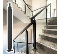 Poste para barandilla de escalera de cristal de cristal para balcón con ranuras exteriores balaustrada de acero inoxidable de 85/105cm para terrazas cubiertas y jardines(Corner Post,105cm(41.3in))