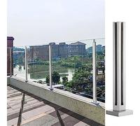 Poste para barandilla vidrio/ pasamano escalera Cubierta de Balcón Poste de Barandilla de Cristal, Acero Inoxidable 304 Pilar de Barandilla de Valla para Interior y Exterior / Escalera / Piscinas / Ja