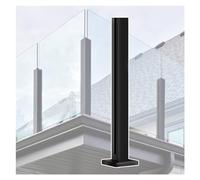 poste para barandilla vidrio Plataforma de vidrio negro barandilla final / esquina / poste medio, Altura personalizable Columna de poste de barandilla de vidrio, para Escaleras de Cubierta Interior Ex