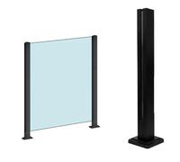 poste para barandilla vidrio Poste de barandilla de cristal negro, Columna de vidrio para barandilla para Balaustrada Balcón Cubierta Escaleras, No se puede añadir pasamanos Versión & Altura Personali